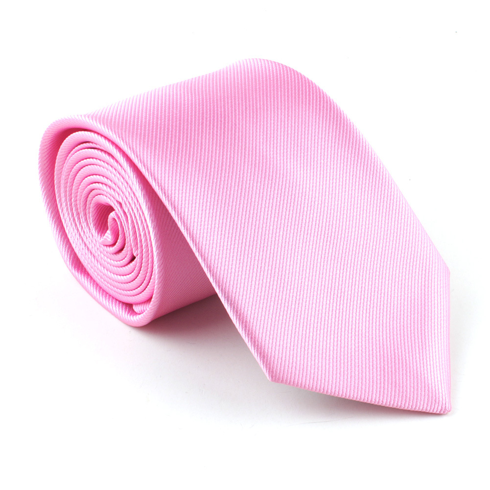 Picture of Men's tie cross-border polyester silk 8cm dress solid color fine thread jacquard collar pole spot wholesale one