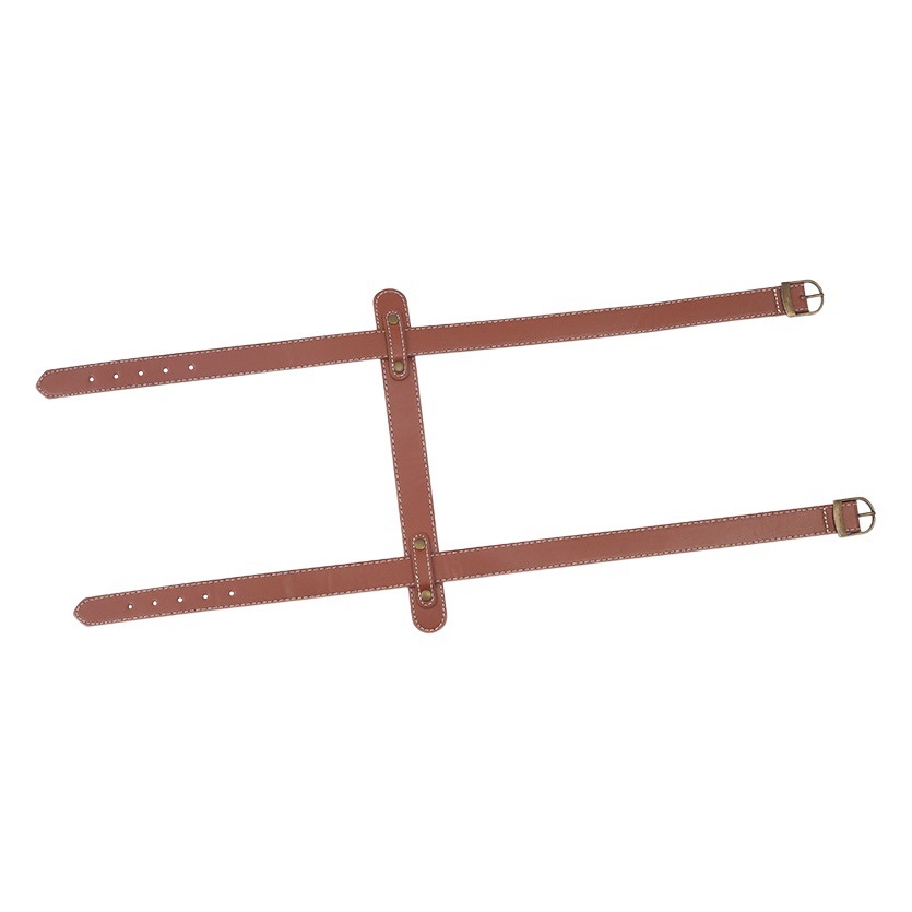 Brown Blanket Storage Belt Simple Picnic Mat Binding Belt Portable USB Belt Leather White Line Outdoor Blanket Strap