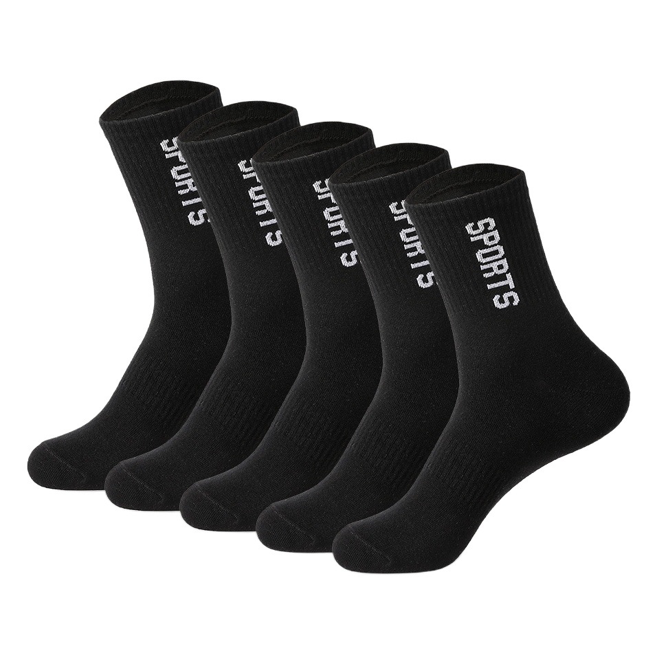 Cross-border socks men's mid-calf socks sports socks sweat-absorbent deodorant running professional basketball socks workout fitness cotton socks
