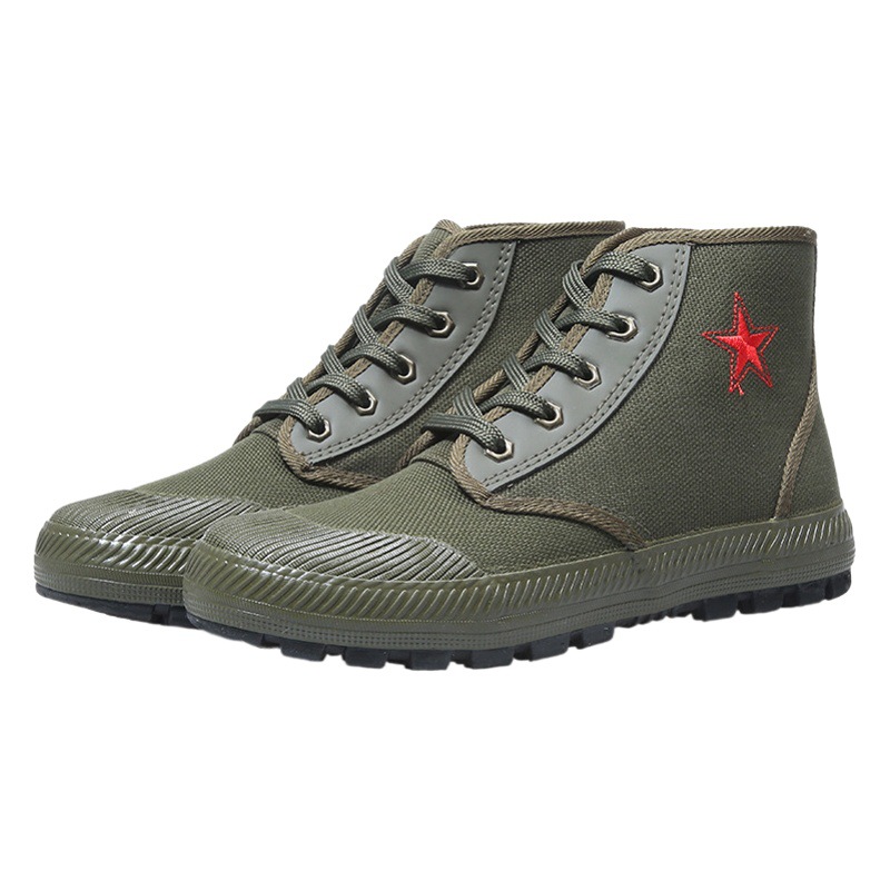 Waterproof New Journey Star Training Work Insurance Shoes High-top Outdoor Mountaineering Shoes Canvas Shoes Construction Site Shoes Rubber Shoes