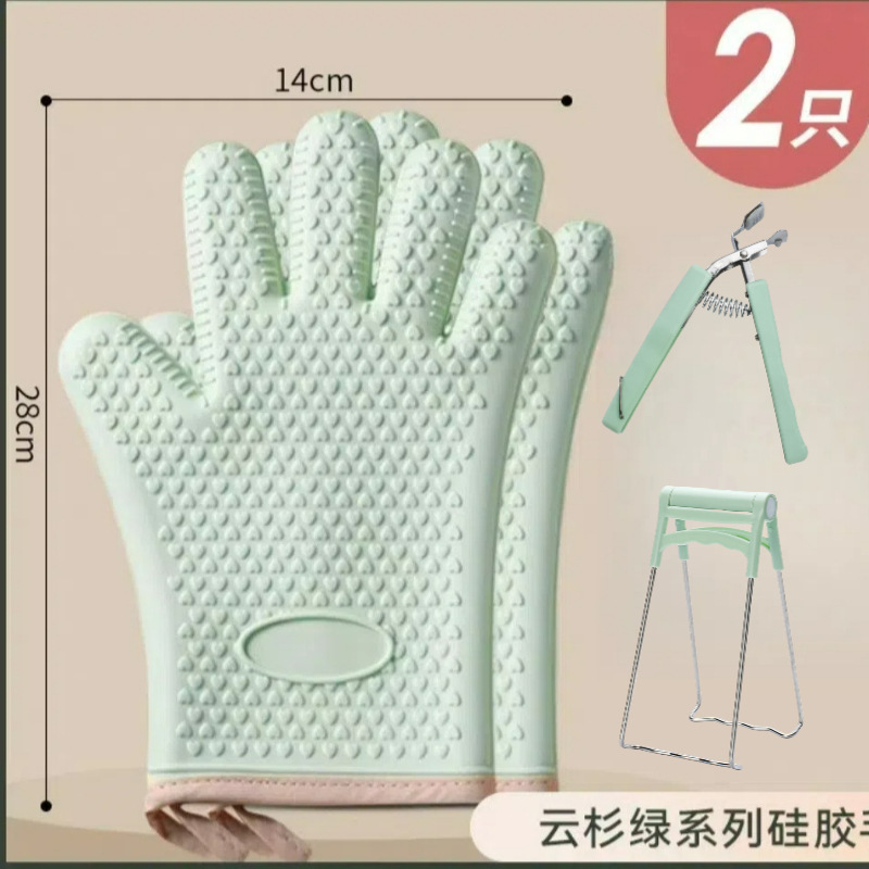 Picture of Microwave oven silicone anti-scalding gloves baking oven special heat insulation gloves wholesale thick high temperature kitchen household