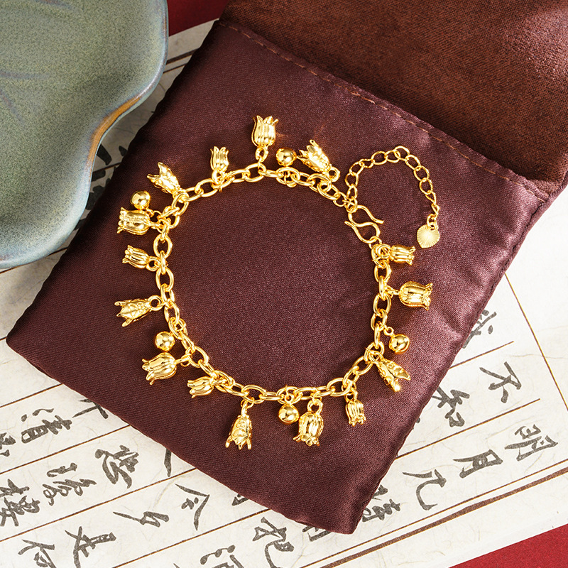New Vietnam sand gold bracelet Joker high-end sense of the ring orchid women's jewelry small long-term non-fading jewelry wholesale