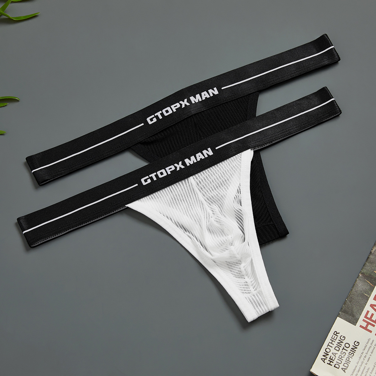MTOPX Men's Striped Fashion Distinctive Gauze T-shaped Underwear AliExpress TEMU Trendy Men's T-shaped Underwear