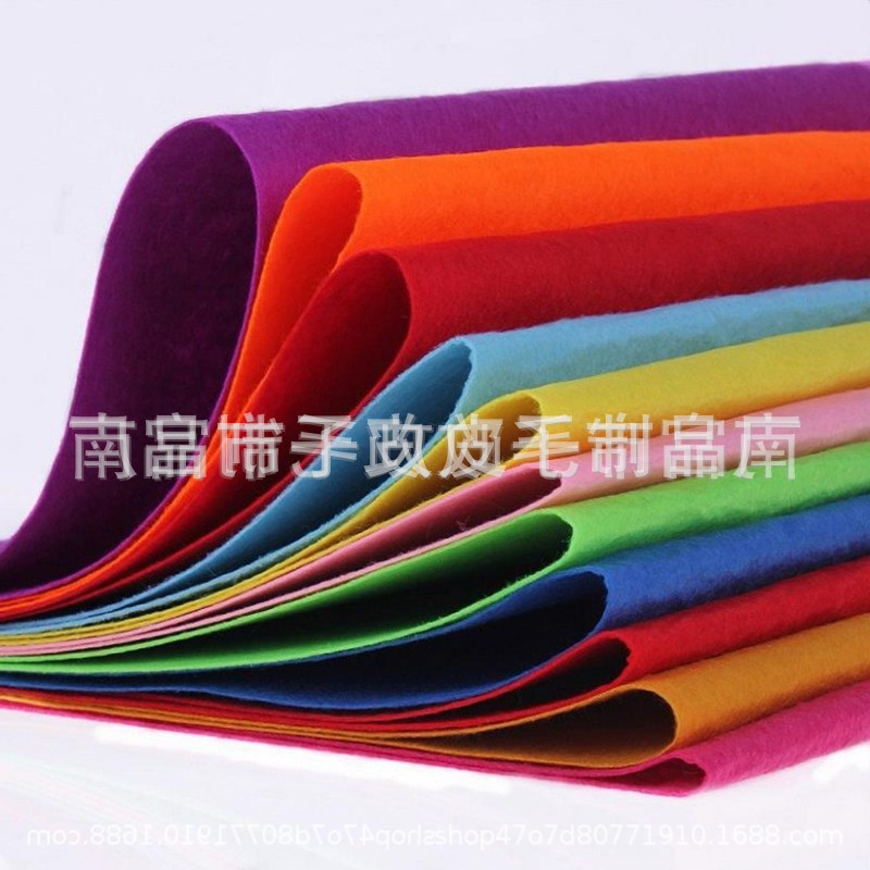 Non-Woven Fabric 2mm Thick Synthetic Felt Fabric Kindergarten DIY Handmade Material Package Non-Woven Fabric Wholesale Colorful Felt Fabric