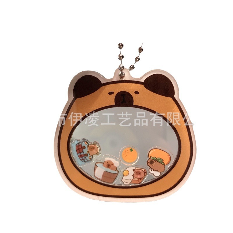 Picture of Cute cartoon capabala capybara rocker pendant high-looking simple gift keychain for girlfriend