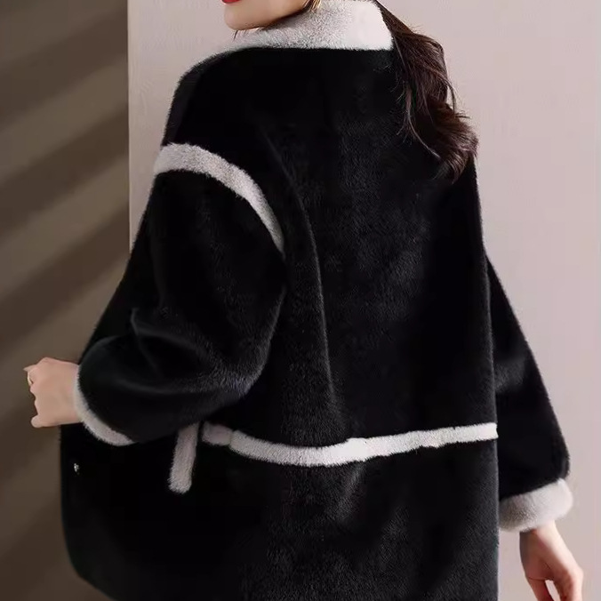 Picture of All-Net Low Price Imitation Mink Fur Fur One-Piece Leather Clothing Women's Clothing Thickened All-Match Fashion Trendy Coat