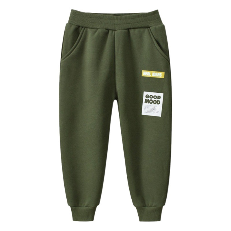 27Kids Kidsren's Clothing Autumn and Winter New 2024 Kidsren's Sweatpants Polar Fleece Baby Leg-Tie Long Pants One Piece Drop Shipping