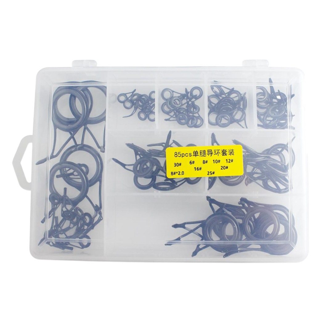 Hunting high one-legged guide ring suit 85 pieces/boxed ceramic luya guide eye fishing gear accessories suit sea pole cross-border