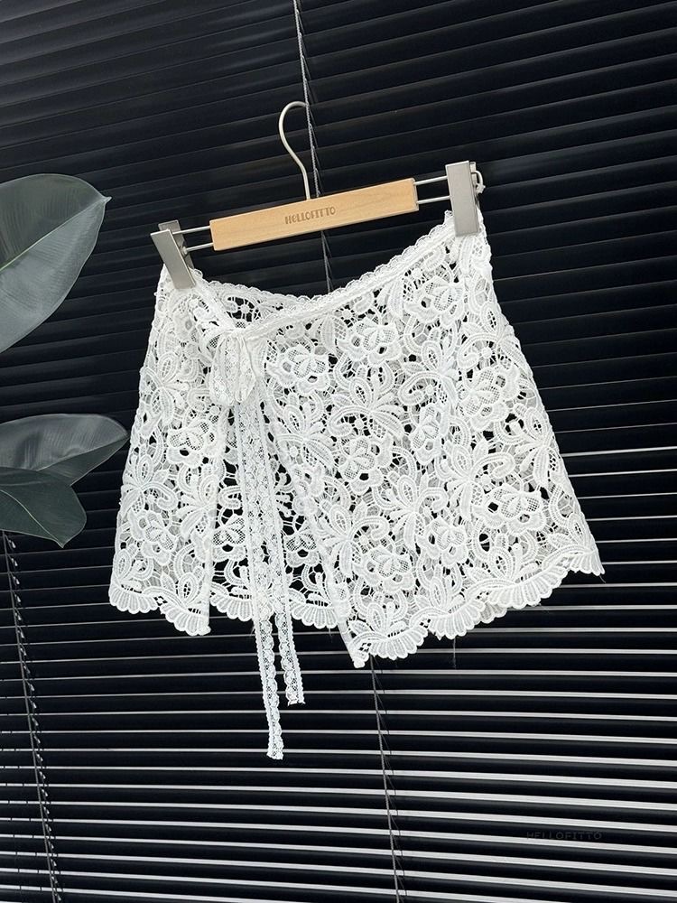 Trendy butt curtain lace female Korean four seasons two-piece skirt pants East gate versatile edge