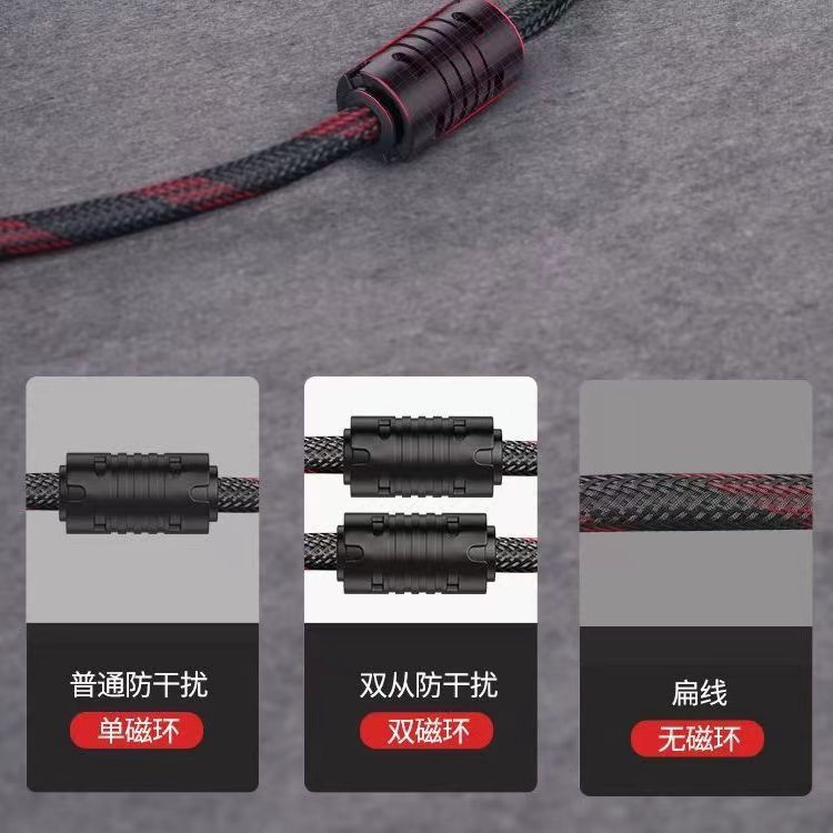 Picture of Factory in stock HDMI hd line 1.4 version red and black hdmi line neutral 1.5 meters 15 meters computer TV