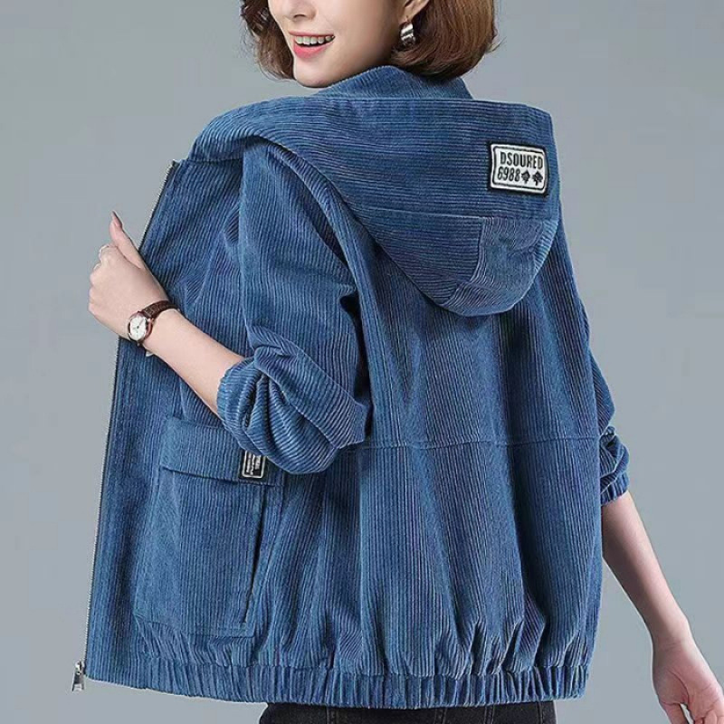 Picture of 2024 autumn and winter new corduroy coat women's casual plus size loose slim fashion mother's western style coat