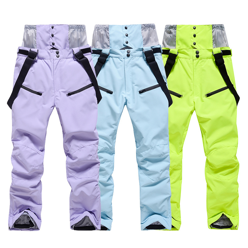 Picture of New Ski Pants Men's and Women's Strap Ski Pants Winter Windproof Waterproof Warm Thickened Snowboard Double Ski Pants