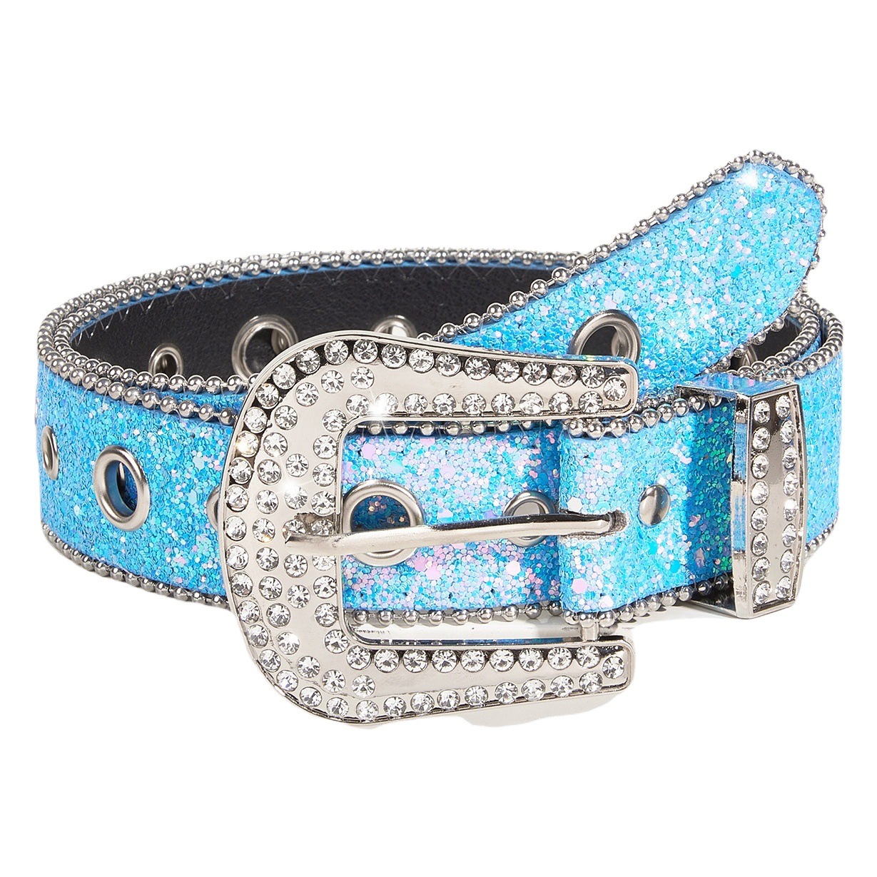 Rhinestone Belt Women's Ins Style Wide Belt Decoration European and American Fashion Personalized Sequined Jeans with Versatile Design