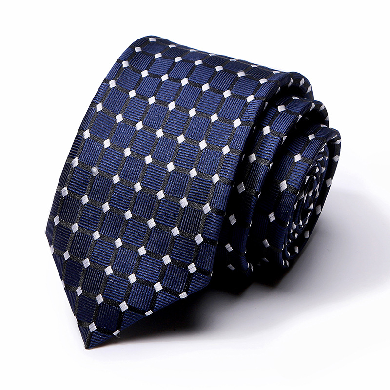 Picture of Tie spot tie polyester silk tie manufacturer 8cm business men's formal wear wedding studio tie