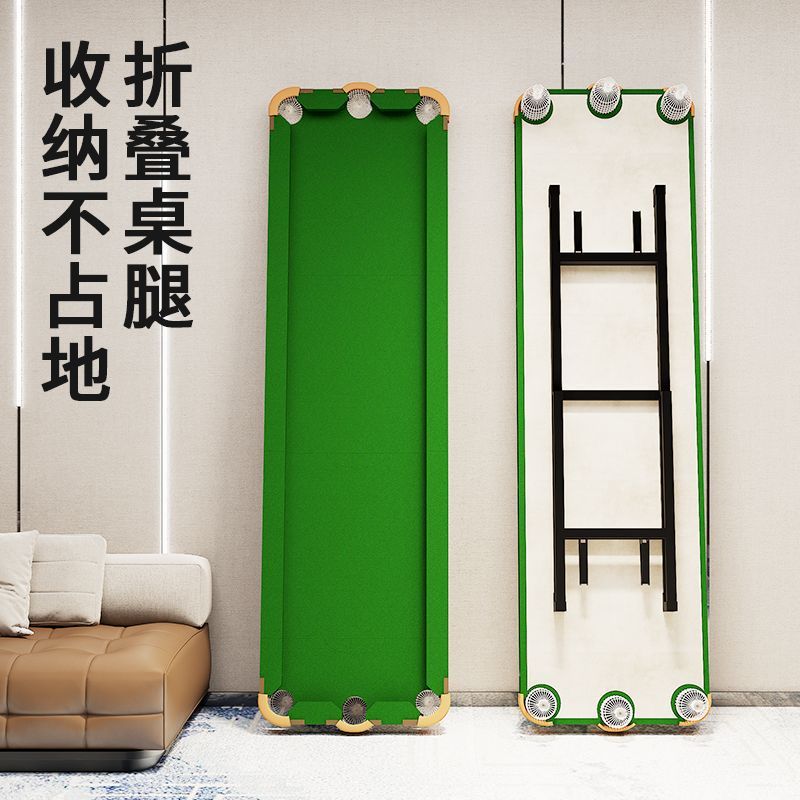 Picture of Five-Point Billiard Table for Home Training, No Rubber Strips, Three-Hole Snooker Pocket, Foldable Iron Legs