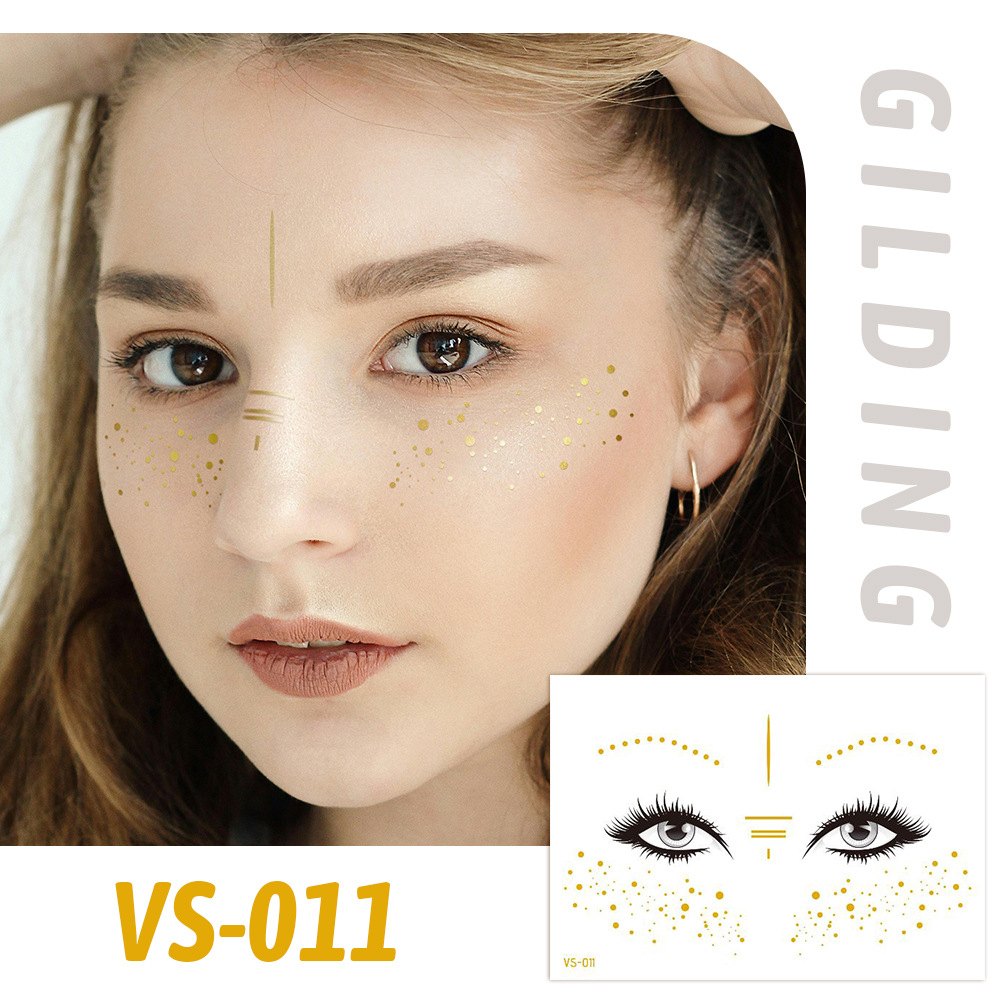 Picture of Cross-border Supply Waterproof Bronzing Electric Syllable Tattoo Sticker European and American Carnival Party Face Sticker Masquerade Freckles