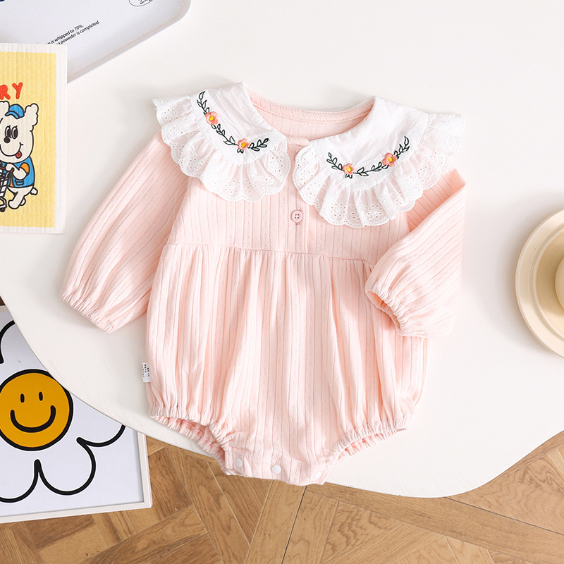 Picture of 2023 baby triangle sheath spring clothes baby girl romper romper newborn pajamas spring and autumn jumpsuit