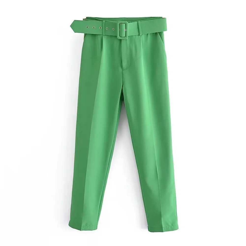 Picture of New Pants European Size Belt with Suit suit Spring Pure White Women Cross-border Pants White Pants