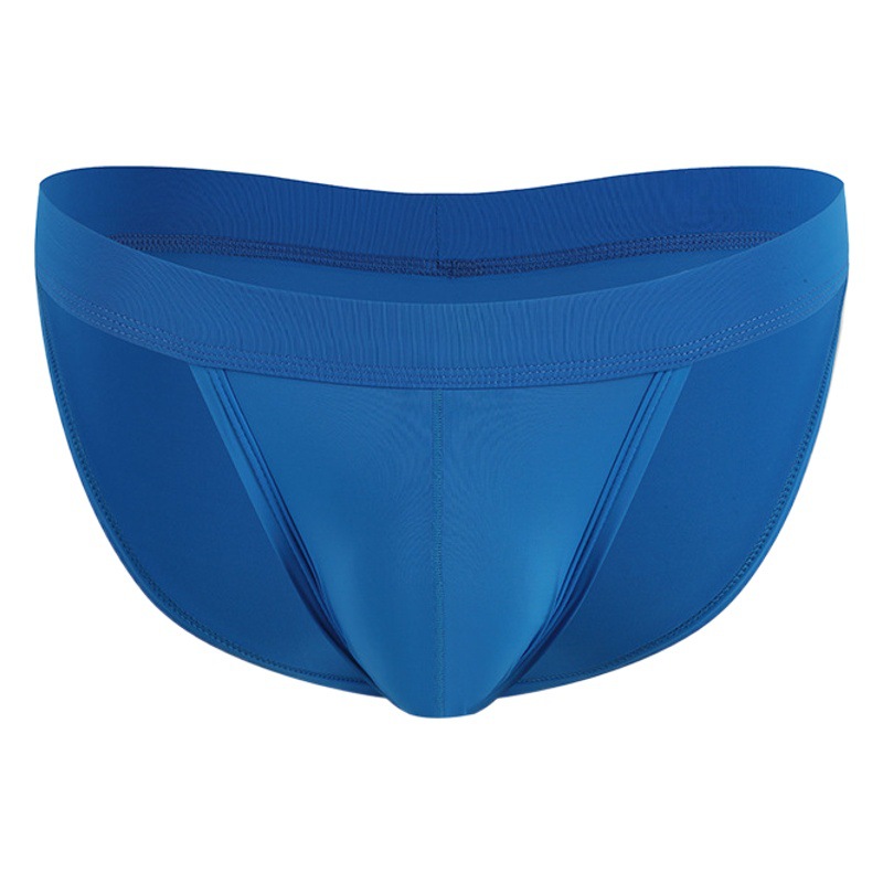 Triangle underwear men's low waist sexy ice silk solid color European underwear high elastic high fork three-dimensional underwear wholesale generation