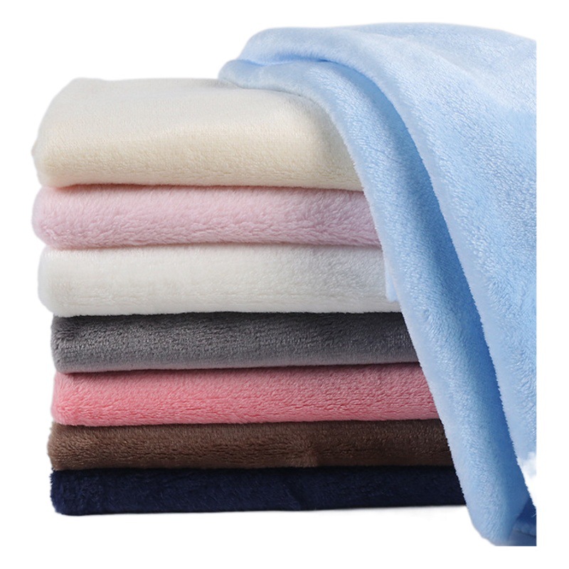Double-sided plain polyester flannel car-mounted knitted coral fleece sleeping mat blanket pet supplies flannel fabric