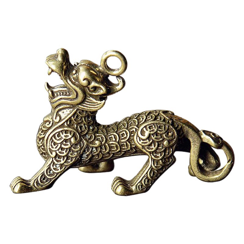 Bring in Wealth and Treasure Mythical Beast Pixiu Money Tiger Copper Desktop Small Ornaments Brass Pendant Keychain Pendant Small Commodities