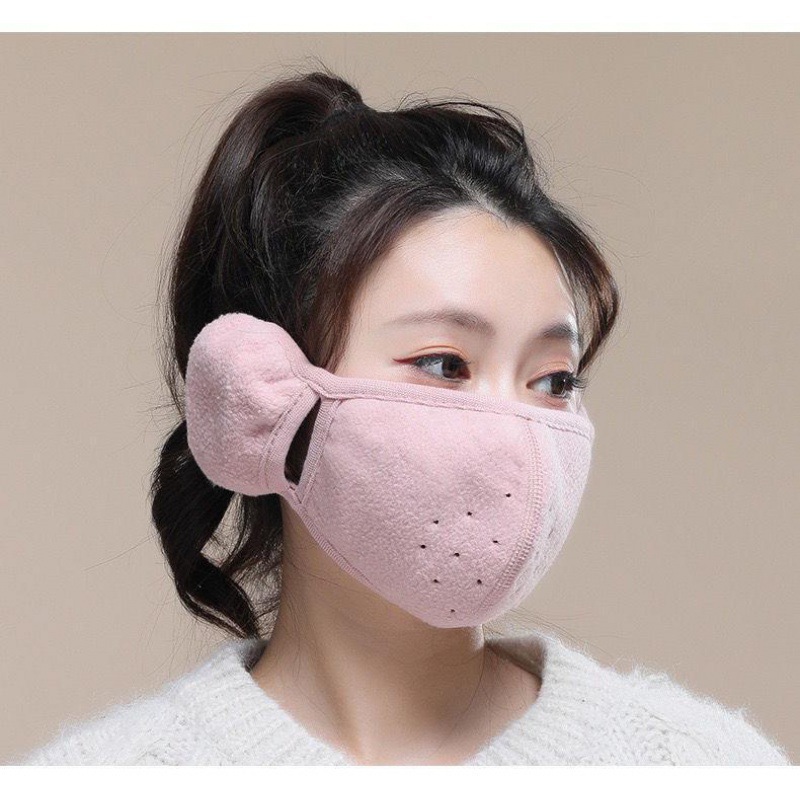 Picture of Autumn and Winter mask earmuffs two-in-one warm earmuffs women's breathable cold-proof self-heating adult riding mask
