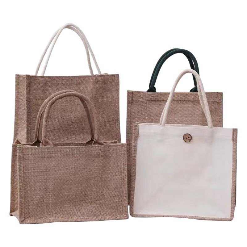 muji muji spot wholesale sack blank diy hand-painted jute gift portable custom logo printing