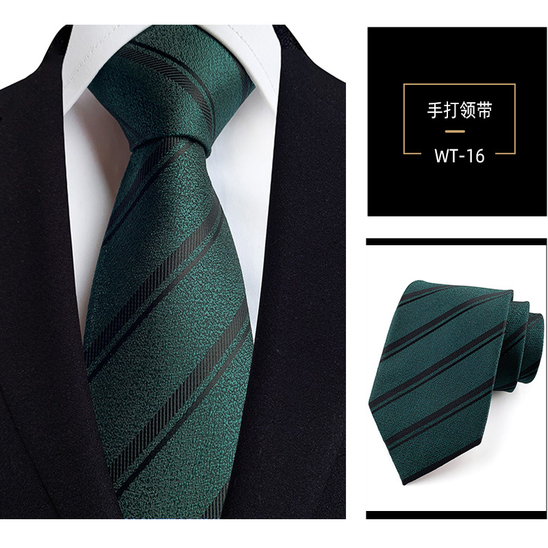 Picture of 8cm hand tie polyester yarn-dyed men's formal wear striped professional business suit accessories manufacturers in stock wholesale