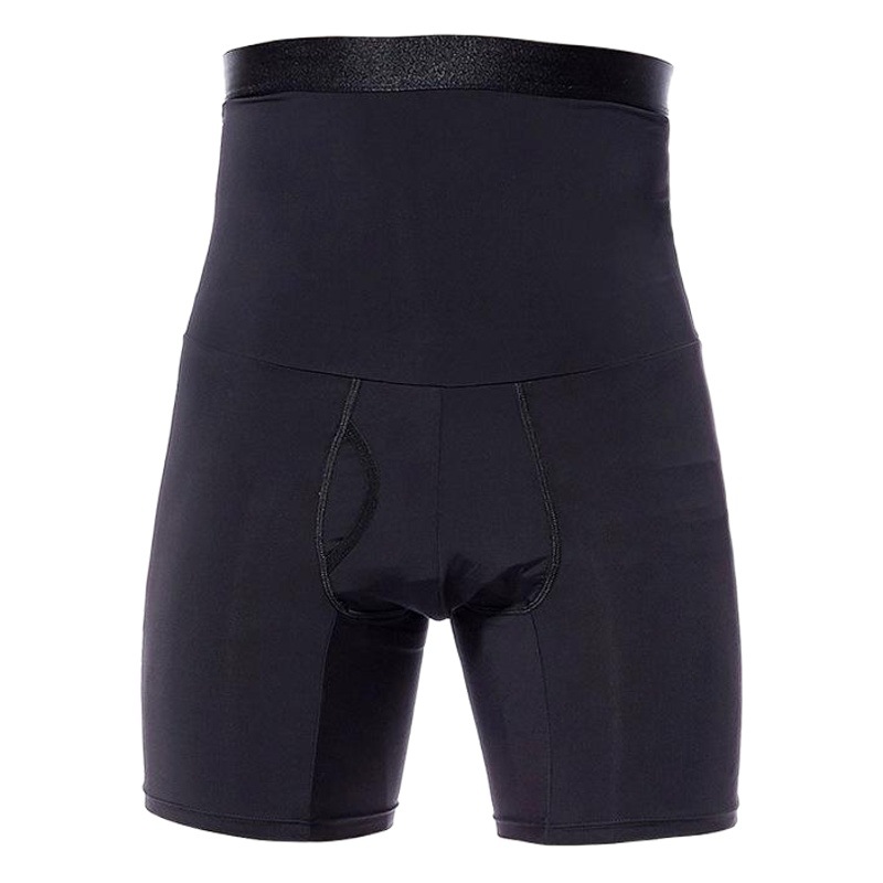 Ice Silk High-Waist Butt-Lifting Waistband Tummy Shaping Tummy-Shaping Pants Body-Shaping Flat Pants Anti-Rolling Non-Slip Underwear for Men