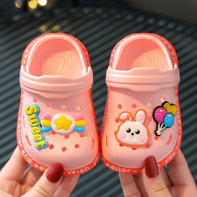 Children's Slippers Summer Boys' Non-slip Infant Bathing 2-7 Years Old Baby Baotou Cute Girls' Hole 2 Sandals