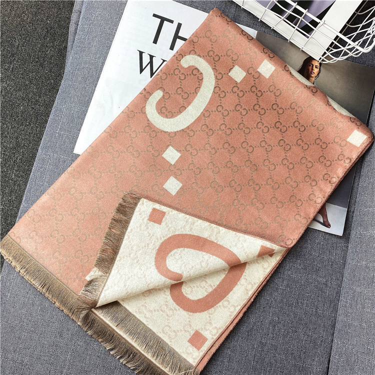 Picture of 2024 New Fashionable Big-Name Versatile Orange High-End Wool Cashmere Shawl Scarf for Women Winter Dual Use
