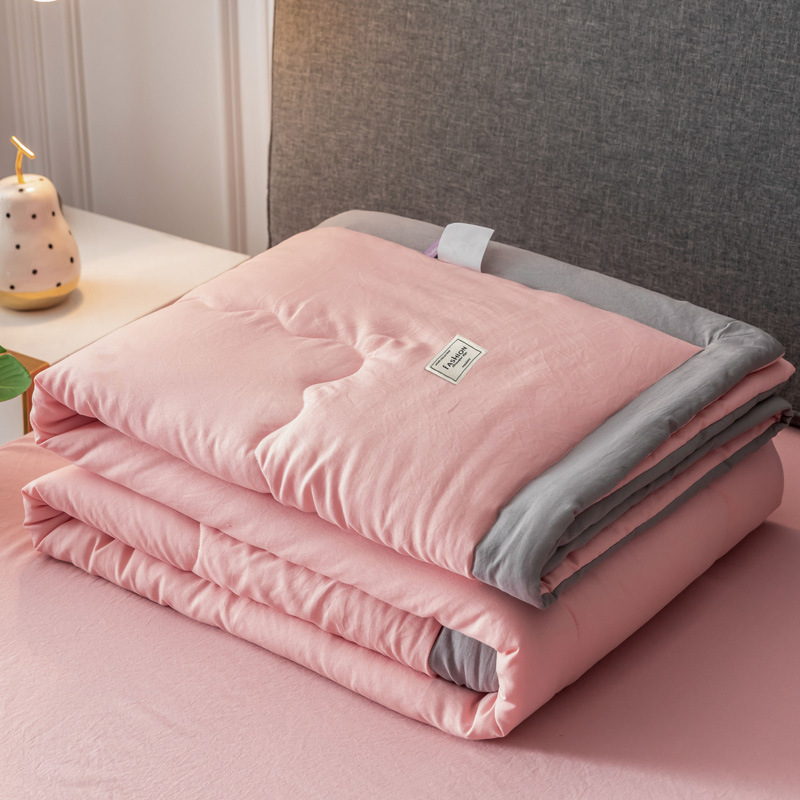 Picture of Nanjiren Washed Cotton Air-conditioning Quilt Single Dormitory Summer Quilt Core Summer Cool Quilt Double Machine Washable Thin Summer Quilt