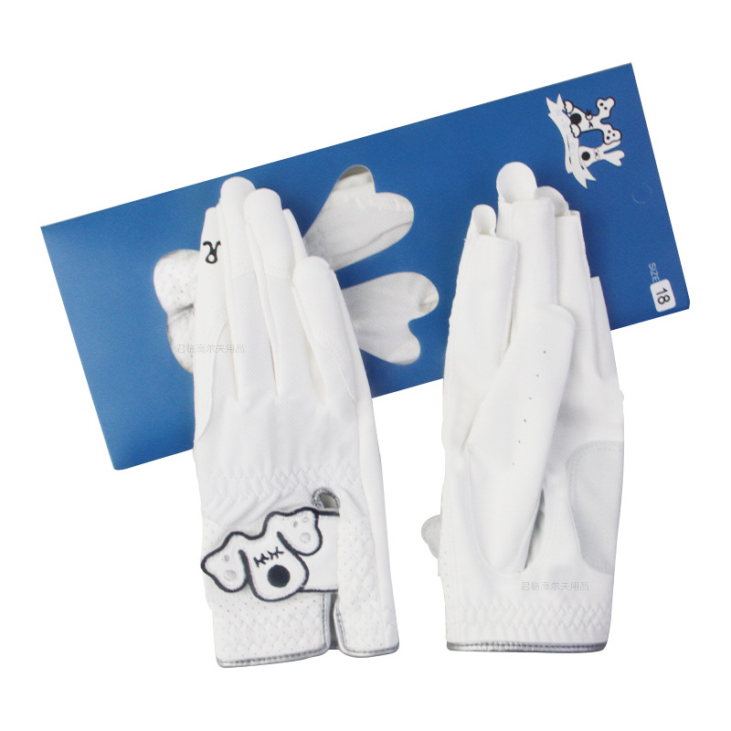 Picture of Women's Golf Gloves Palm PU Hand Back Mesh Fine Cloth Fabric Left Hand Local Nano Microfiber Reinforced
