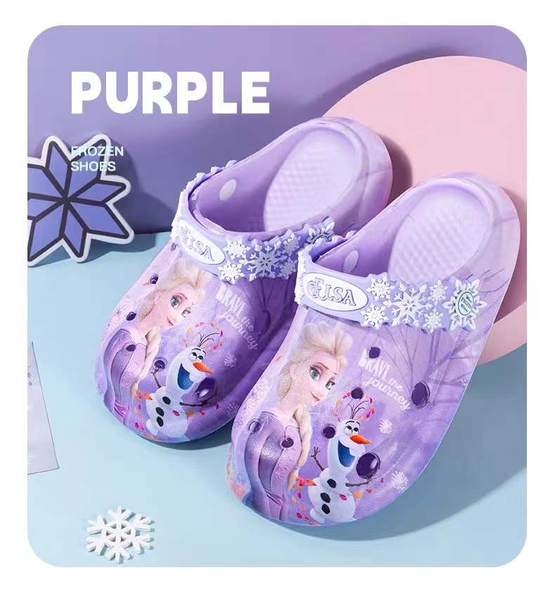 Picture of Disney Children's Hole Shoes Baby Slippers Princess Elsa Girls' Summer Sandals Toddler Non-slip Soft Bottom