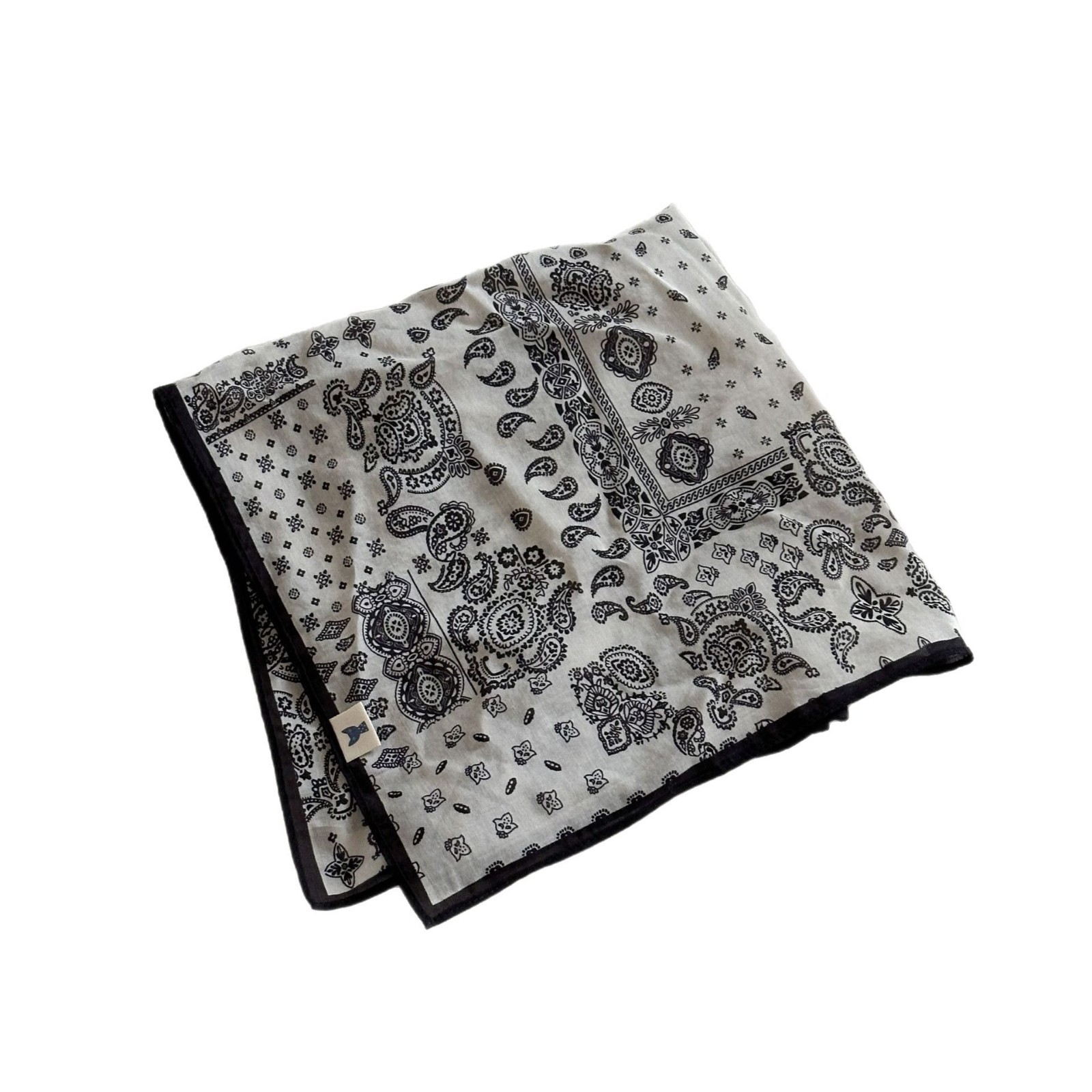 Picture of 53x 53cm Mulberry Silk Cotton Blended Square Machine Printed Silk Cotton Scarf Women's Spring and Summer Lightweight Breathable Silk Scarf
