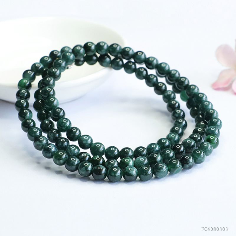 Picture of As soon as Yu natural A goods jade blue water sweater chain jade bead necklace chain wholesale FC4080303