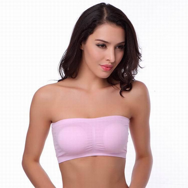 Picture of Foreign Trade One-Word Bra, Anti-Exposure, Plus Size Double-Layer Tube Top with Breast Pads, Breast Pads, Bottoming Intimates, No Steel Ring, Chest Wrap