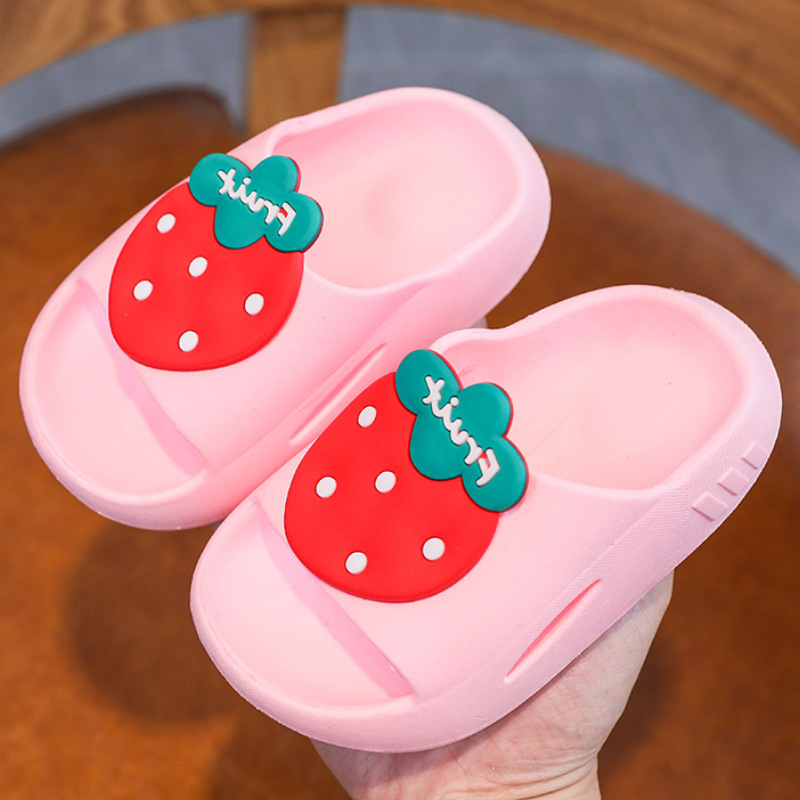 Children's sandals and slippers female cartoon baby home cute non-slip children's strawberry princess shoes summer soft bottom boys