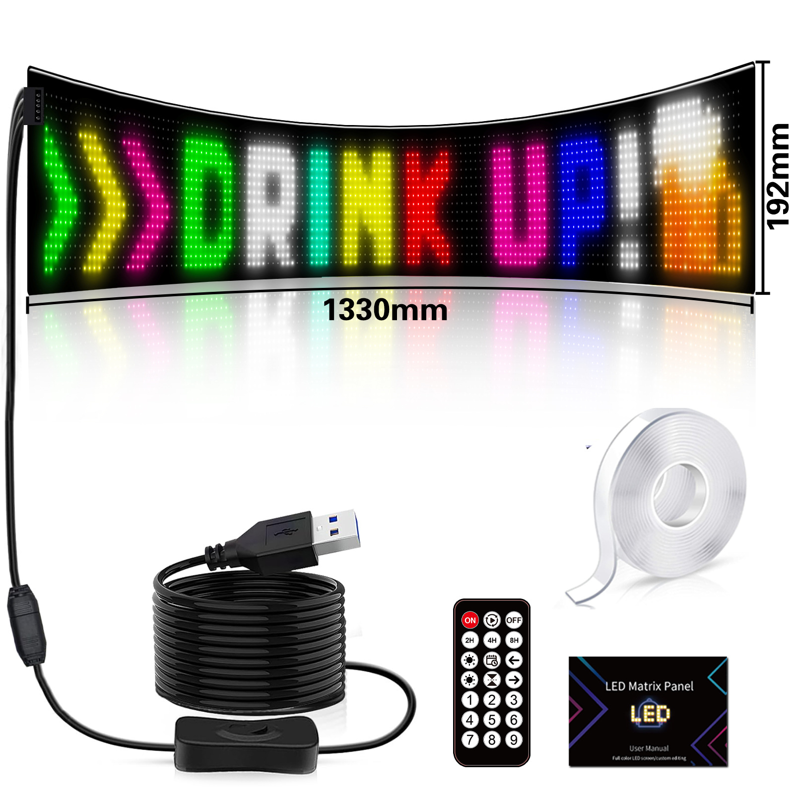 Picture of Cross border hot selling car led smart soft screen light wireless APP expression display car rear window LED advertising light