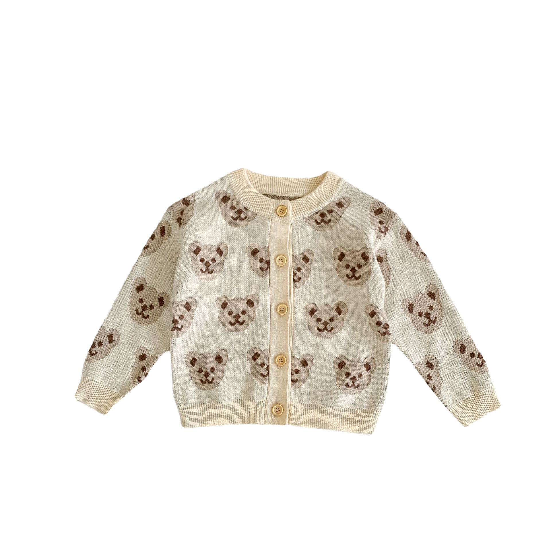 Picture of 2025 Autumn Infants and Young Kidsren 0-3 Years Old Male and Female Baby Bear Jacquard Knitted Long-Sleeved Sweater Jacket Cardigan