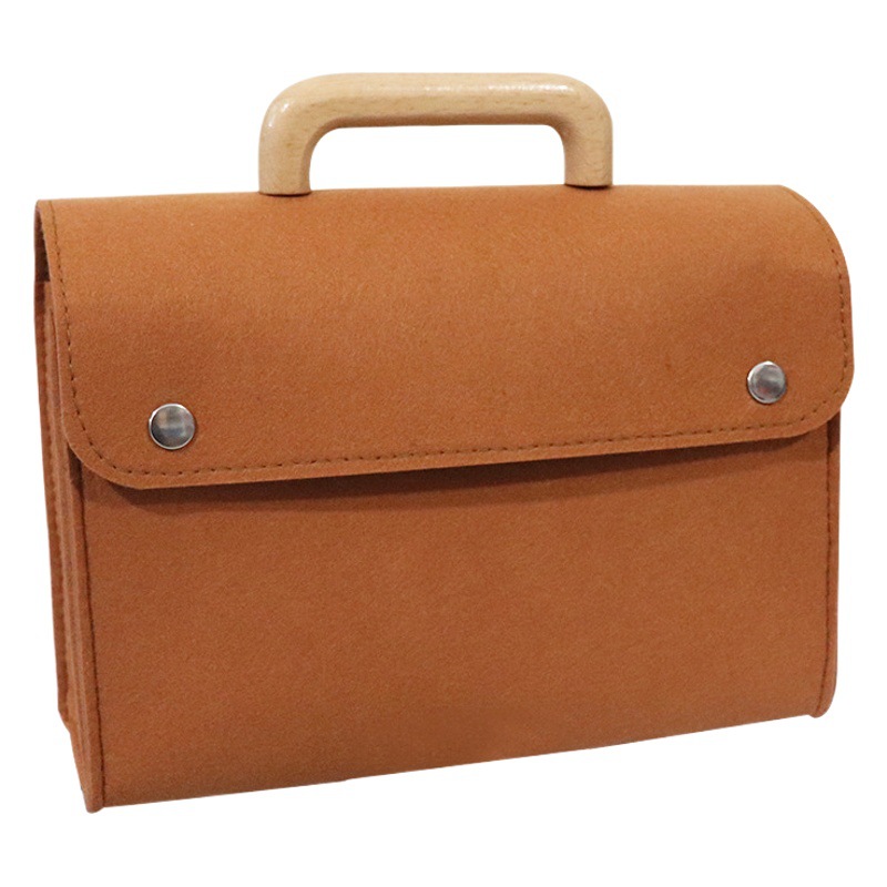 Felt briefcase wooden handle felt bag simple urban felt computer bag multi-color optional urban business bag