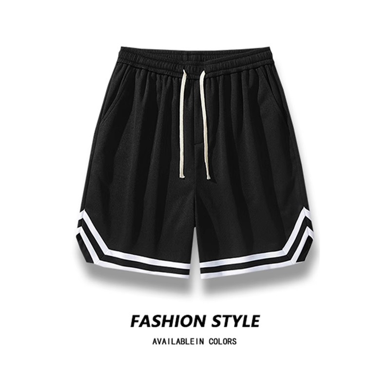 "Basketball Shorts Men's Sports American Fashion Brand Five-point Ice Silk Mesh Quick-drying Loose Fitness Running Big Pants Break