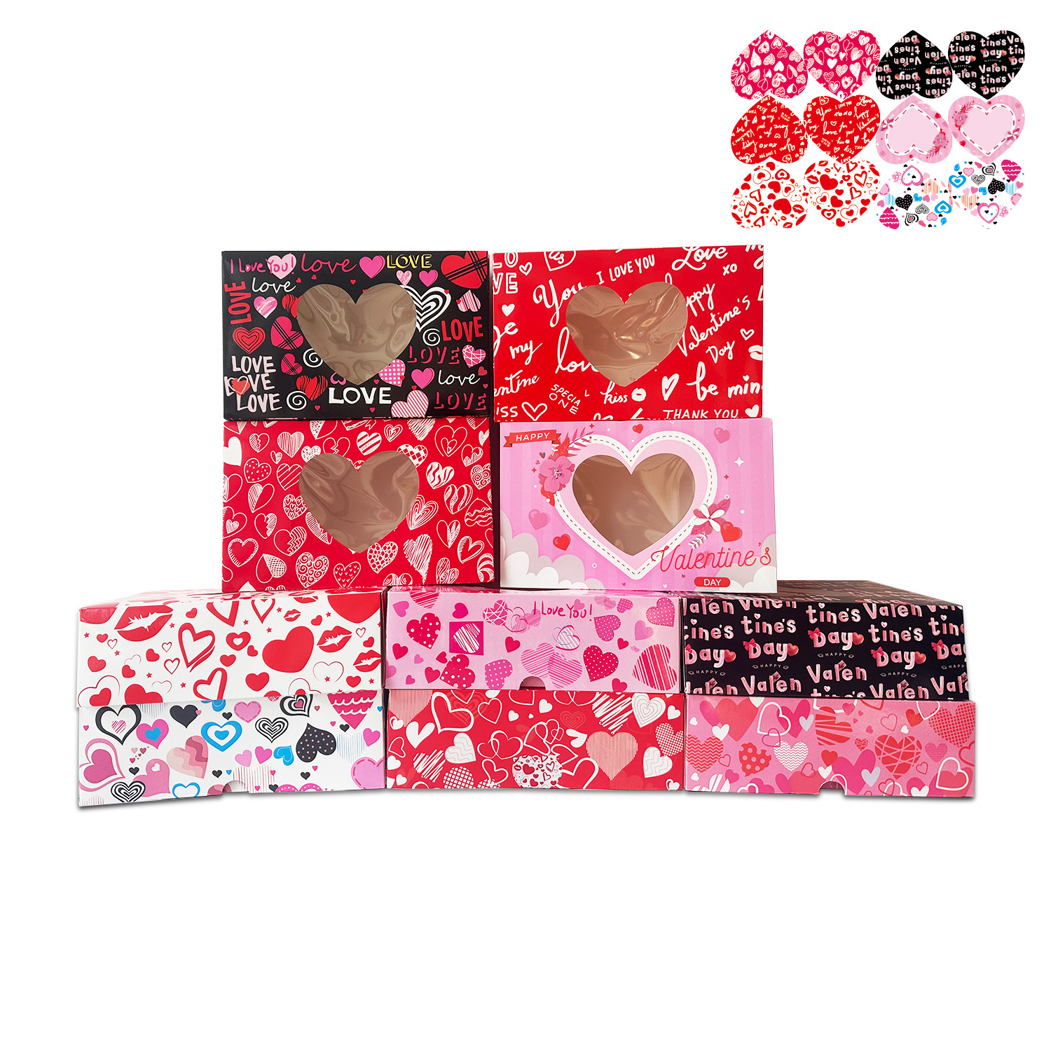 Window Box Transparent Valentine's Day Cookies Amazon Candy Box Can Hold Small Cakes and Desserts Hexagonal Box