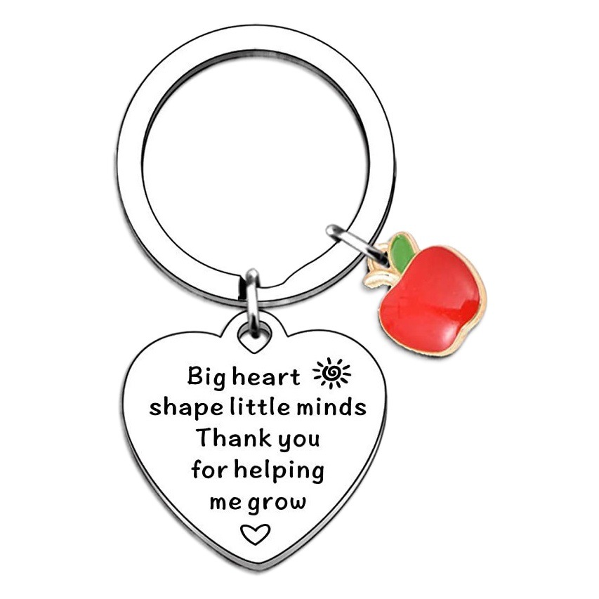 Amazon Cross-border Hot Sale Apple Bee Pink Diamond Birthday Brothers and Sisters Thanksgiving Gift Stainless Steel Keychain