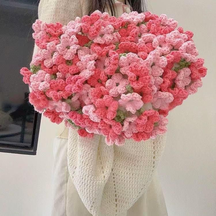Hand-woven wool diy hydrangea blanket jasmine bouquet carnation crochet creative gift material