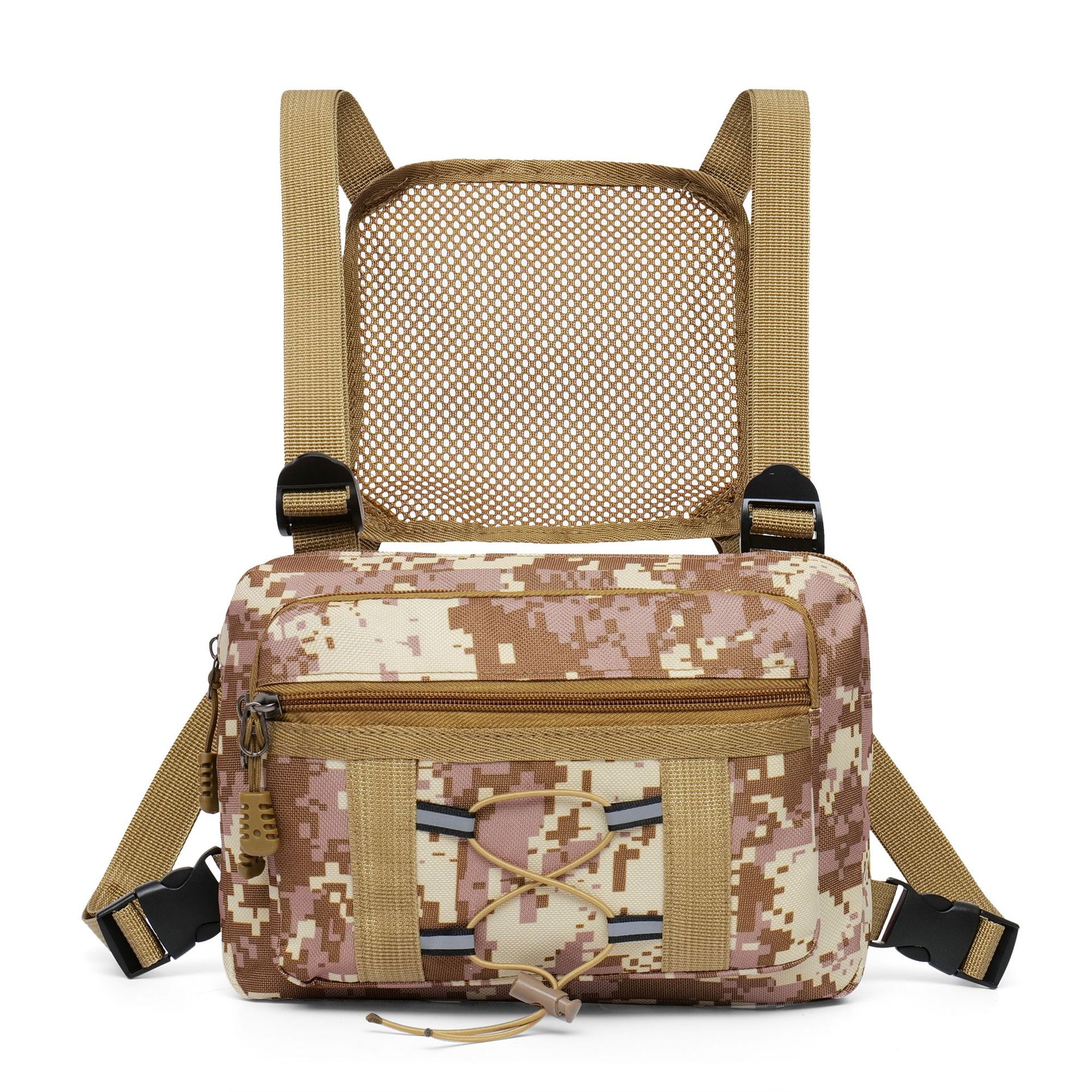 Picture of 2021 Men's Multifunctional Tactical Chest Bag, Crossbody Shoulder Bag, Military Camouflage Chest Backpack, Trendy Men's Single Shoulder Bag