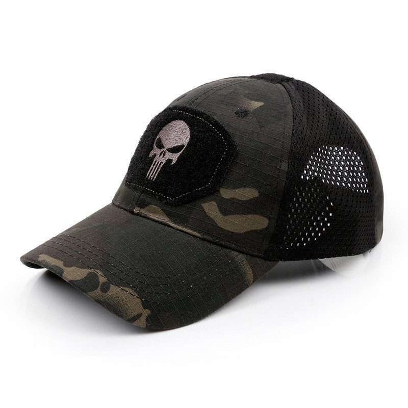 Outdoor Sports Baseball Cap Grid Breathable Sun Hat Spring Summer Autumn Camouflage Sun Hat Men's and Women's Military Training Travel Hat