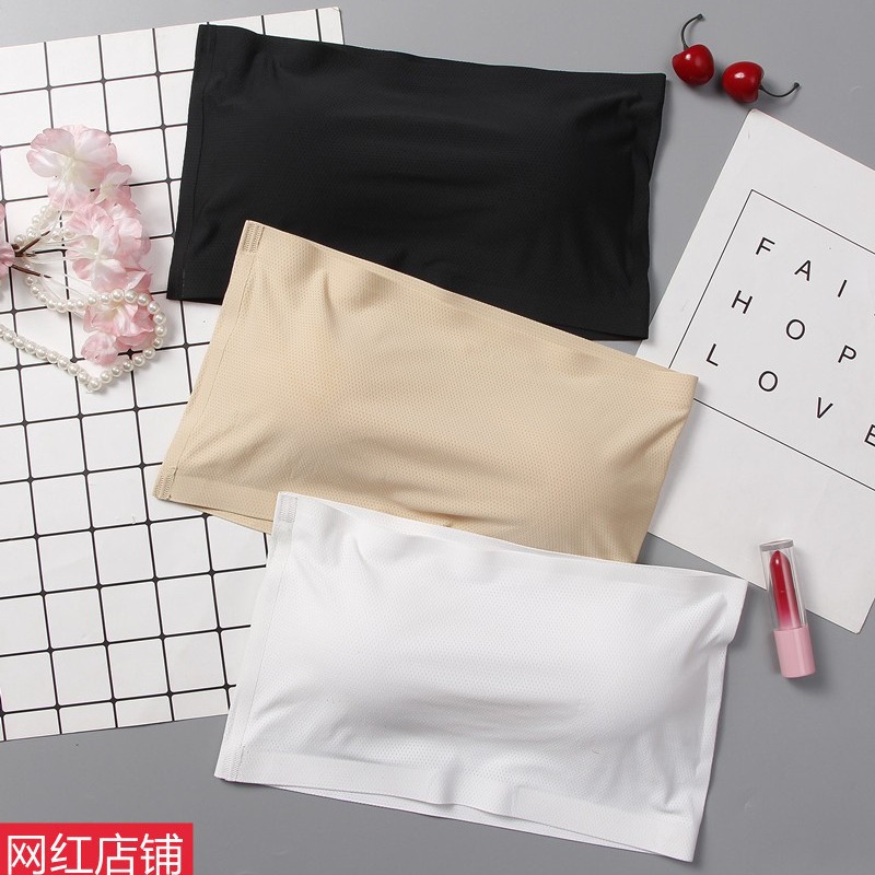 Picture of Seamless Ice Silk Anti-Exposure Tube Top One-Piece Invisible Chest Wrap One-Line Non-Slip Non-Falling Strapless Intimates for Women
