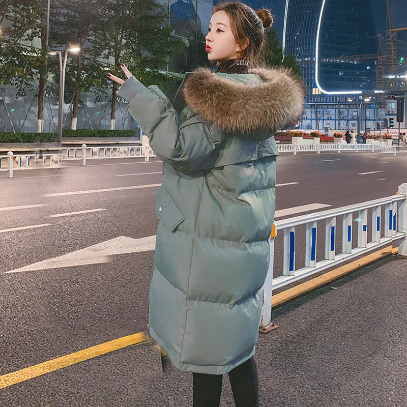 Foreign Trade New Loose Cotton-padded Clothes Women's Winter Mid-length Thickened plus size Down Cotton-padded Jacket Korean-style Long Cotton-padded Jacket