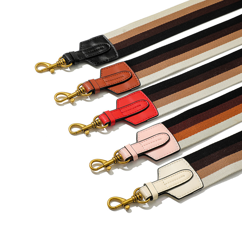 F-91 Suitable for Bag Crossbody Strap Colorful Easy-to-Rap Contrast Canvas Bag Strap Widened Non-adjustable Shoulder Strap